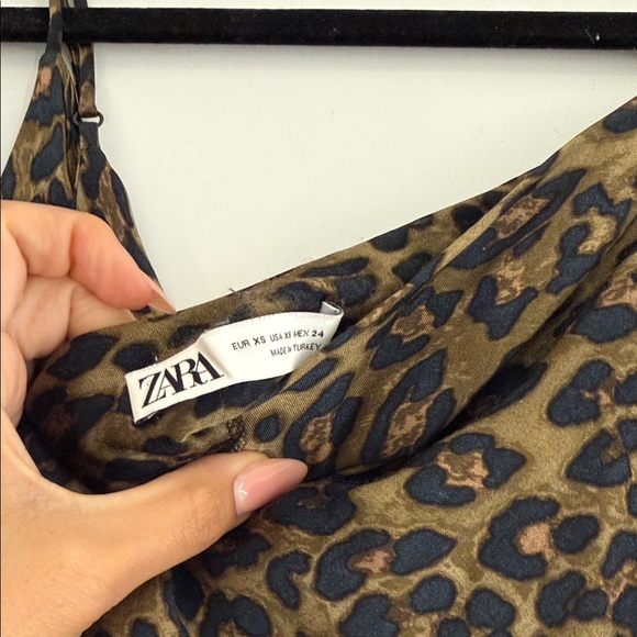 Zara maxi midi size xs Leopard Print Slip Dress - Brown/Black - Picture 3 of 4